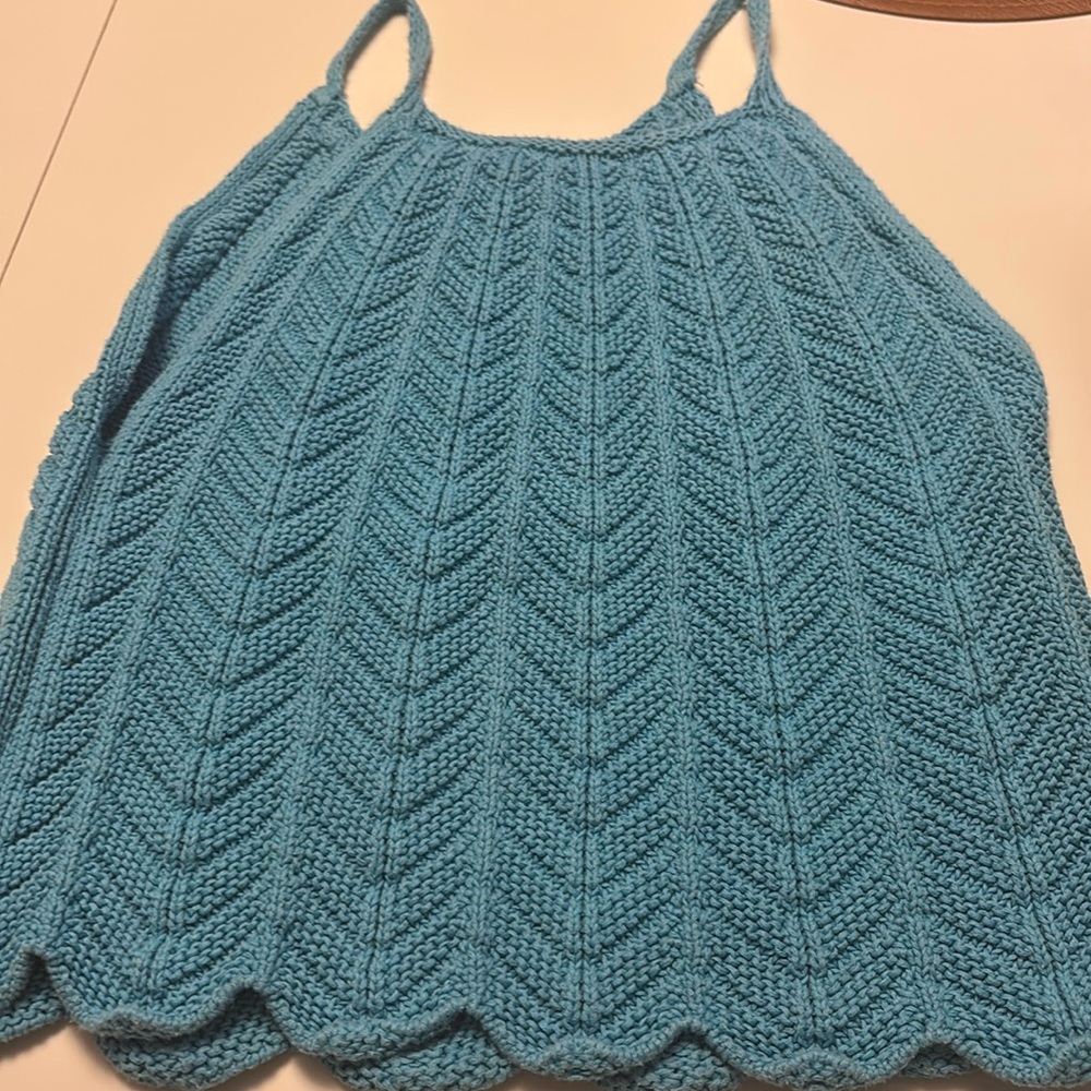Zara Blue Crochet Tank Top